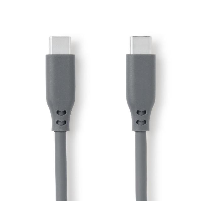 【MUJI 無印良品】不易糾結柔軟傳輸線/USB-C對USB-C/灰(1m/型號:MJ-UC1CTC-GY)