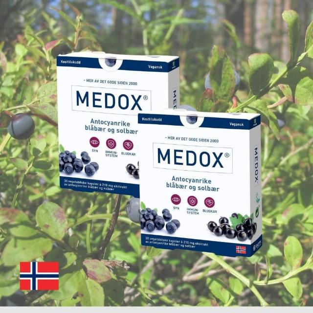 【Isbjorn挪威北極熊保健專家】Medox 莓達斯藍莓花青素膠囊兩盒優惠組(兩盒共60顆)