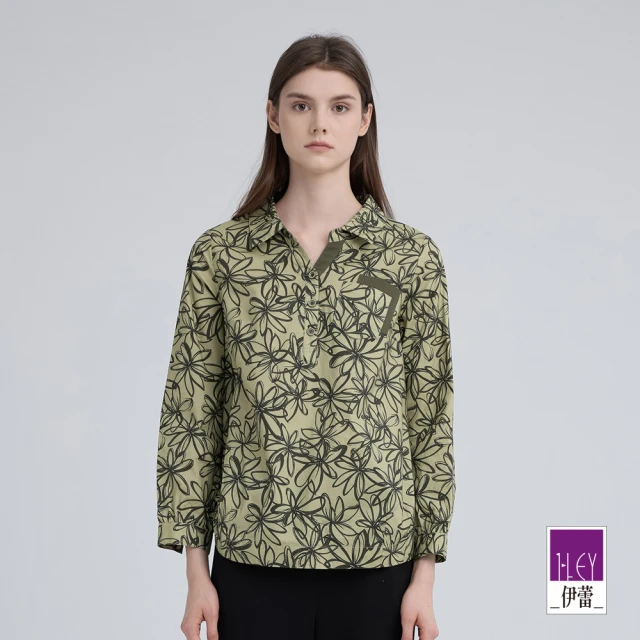 ILEY 伊蕾 撞色格紋假兩件襯衫上衣(深藍；M-2L；12