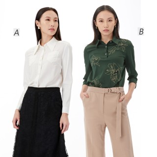 【KeyWear 奇威名品】百搭舒適職裝襯衫雪紡上衣(女裝/女上衣/襯衫/雪紡任選)