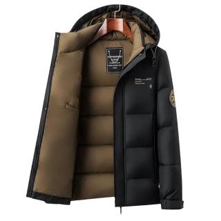【巴黎精品】現貨+預購 真羽絨90%白鴨絨羽絨外套羽絨衣夾克(保暖加厚中長連帽防寒戶外男外套2色a1is45)