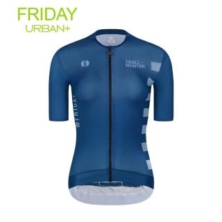 【MONTON】FRIDAY II 藍色女款短上衣(女性自行車服飾/短袖車衣/短車衣/單車服飾/零碼)