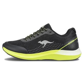 【KangaROOS】美國袋鼠鞋 男 RUN FLOW 2 超輕量跑鞋/運動/穿搭/生活 黑螢光黃(KM41591)