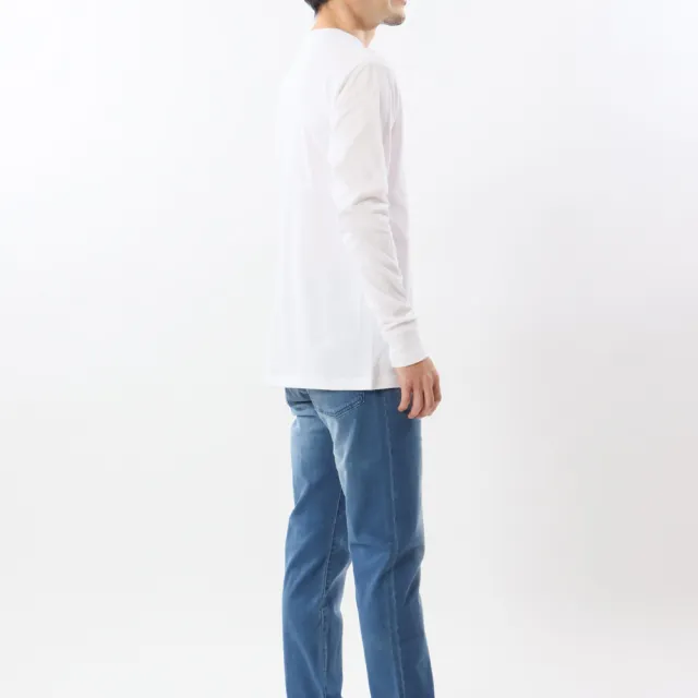 【Hanes】官方直營-UNDERWEAR系列 100%棉微高領立領長袖T恤內衣 經典設計款(白色)