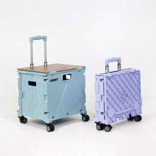 【ONE HOUSE】櫻藤新型加固4輪折疊購物車+桌板-1組(買菜車 收納車 推車 手推車)