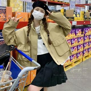 【巴黎精品】現貨+預購 風衣外套休閒大衣(短款小個子假兩件拼接設計女外套a1ih28)