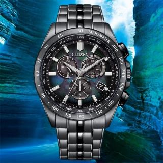 【CITIZEN 星辰】100週年限量宇宙幻彩 光動能電波手錶 男錶 畢業禮物(CB5878-56E)