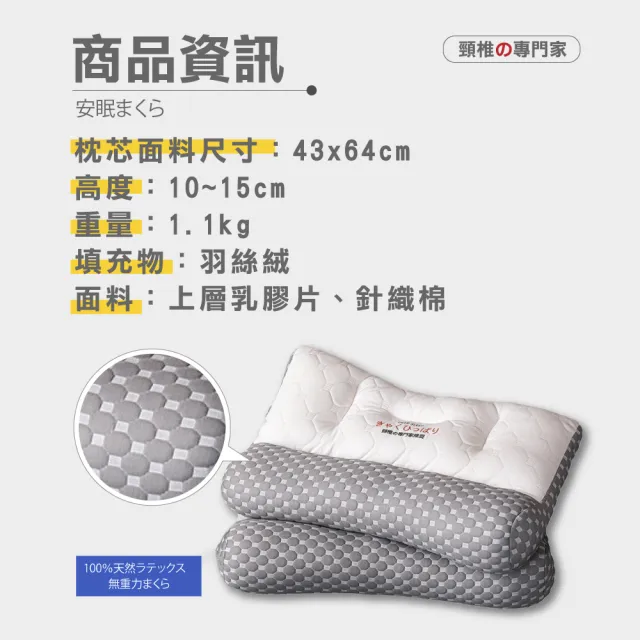 【Pure Sleep】日本反牽引乳膠枕芯(護頸枕頭 水洗枕頭 側睡枕 枕頭 助眠 深睡)