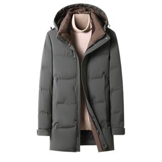 【巴黎精品】現貨+預購 真羽絨90%白鴨絨羽絨外套羽絨衣夾克(保暖中長戶外連帽羽絨男外套2色a1is99)