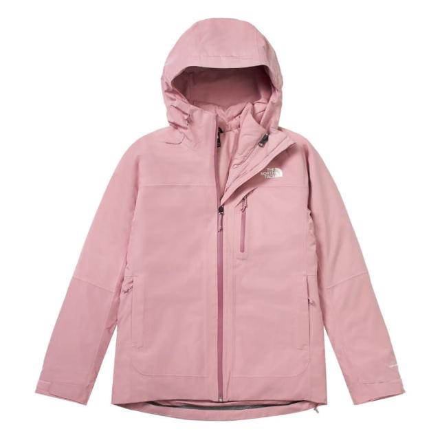 【The North Face】北臉 外套 女款 運動連帽外套 三合一 防潑水 羽絨膽 W NORTH TABLE 粉 NF0A89Y71MI