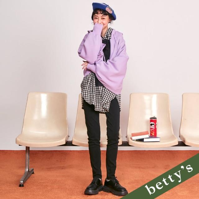 【betty’s 貝蒂思】腰鬆緊顯瘦直腿雙口袋長褲(黑色)