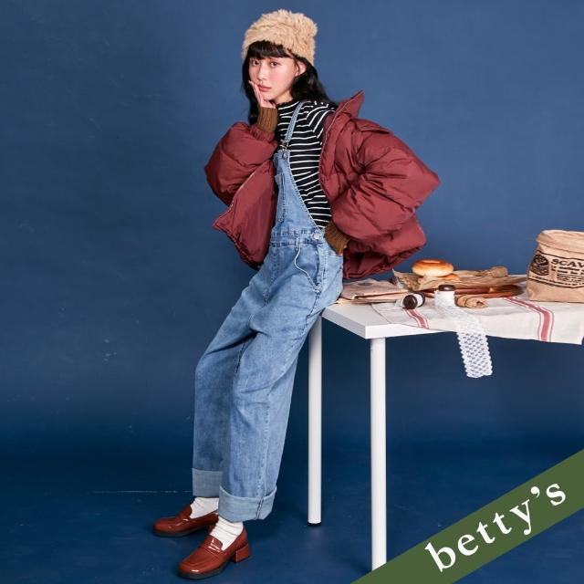 【betty’s 貝蒂思】率性俏皮牛仔吊帶寬褲(淺藍)