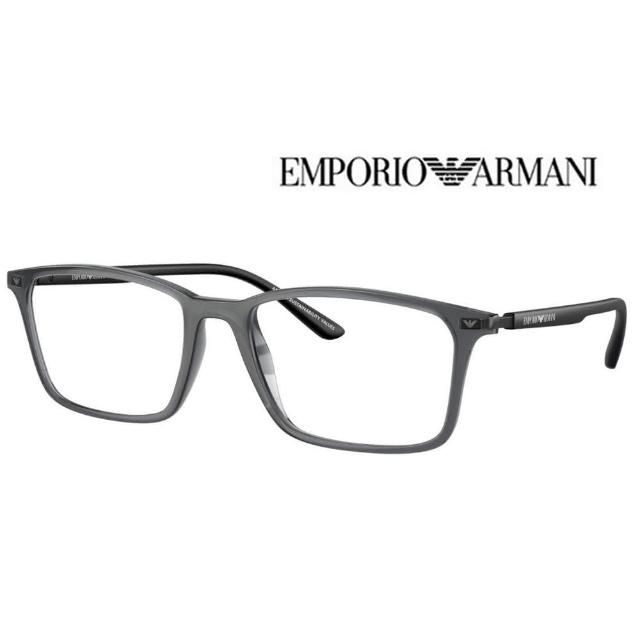 【EMPORIO ARMANI】亞曼尼 亞洲版 輕量設計時尚光學眼鏡 EA3237F 6106 透灰 公司貨