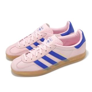 【adidas 愛迪達】休閒鞋 Gazelle Indoor W 女鞋 粉紅 寶藍 膠底 復古 德訓鞋 愛迪達(JI1371)