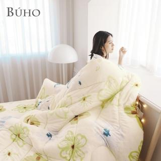 【BUHO布歐】極柔暖法蘭絨6尺雙人加大床包+舖棉暖暖被150x200cm四件組(多款任選)