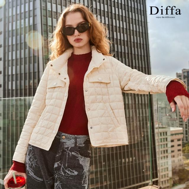 【Diffa】車格設計羽絨外套-女