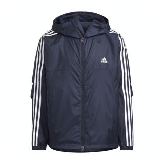 【adidas 愛迪達】ES+ 3S WV JKT 男 連帽 外套 風衣 運動 訓練 寬鬆 輕便 愛迪達 深藍(JF3954)