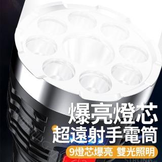 【Lele】USB充電強光手電筒 LED爆亮燈芯超遠射手電(登山/露營/居家/地震/颱風/Type C充電 母親節禮物)