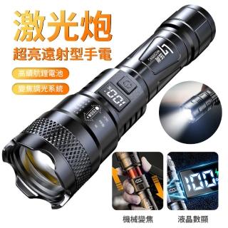 【Lele】戶外電顯強光爆亮手電筒 LED伸縮調光小手電筒 三段模式(登山/露營/居家/地震/颱風/Type C充電)