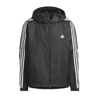 【adidas 愛迪達】ES+ 3S WV JKT 男 連帽 外套 風衣 運動 訓練 寬鬆 輕便 愛迪達 黑(JF3912)