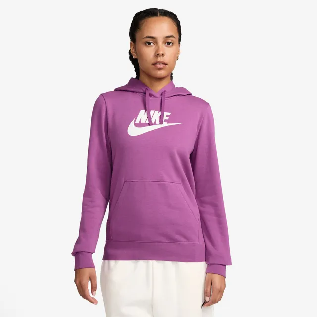 【NIKE 耐吉】長袖上衣 女款 帽T 運動 AS W NSW CLUB FLC GX STD PO HD 紫 DQ5776-518(3S4022)
