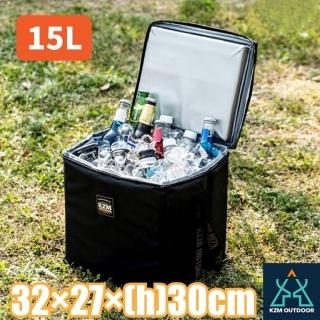 【KZM】KAZMI 素面個性保冷袋15L.可折疊軟式保冰袋.保溫袋.行動冰桶(K20T3K007 黑)