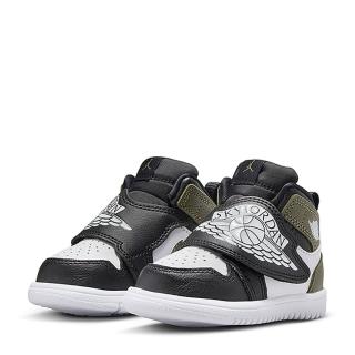 【NIKE 耐吉】運動鞋 童鞋 小童 兒童 魔鬼氈 AJ 喬丹 SKY JORDAN 1 TD 黑白綠 BQ7196-092