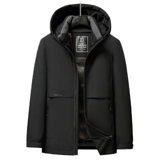 【巴黎精品】現貨+預購 真羽絨90%白鴨絨羽絨外套羽絨衣夾克(保暖可脫卸內膽連帽羽絨男外套2色a1is71)