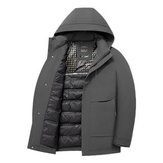 【巴黎精品】現貨+預購 真羽絨90%白鴨絨羽絨外套羽絨衣夾克(保暖中長連帽戶外休閒男/女外套2色a1is65)