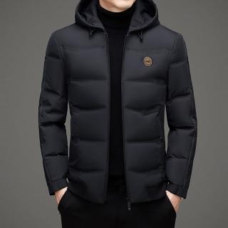 【巴黎精品】現貨出清 不退換 真羽絨90%白鴨絨羽絨外套羽絨衣夾克(保暖簡約連帽秋冬男外套3色a1is102)
