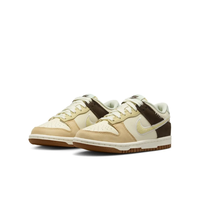 NIKE 耐吉 運動鞋 休閒鞋 女鞋 中大童 男鞋 NIKE DUNK LOW GS 椰奶白 米黃 棕 燈芯絨(HQ3474171)