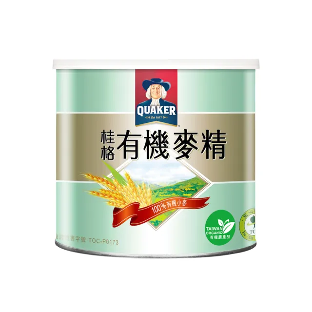 【QUAKER 桂格】有機米麥精系列-300g*6罐/箱(有機米精/有機麥精)