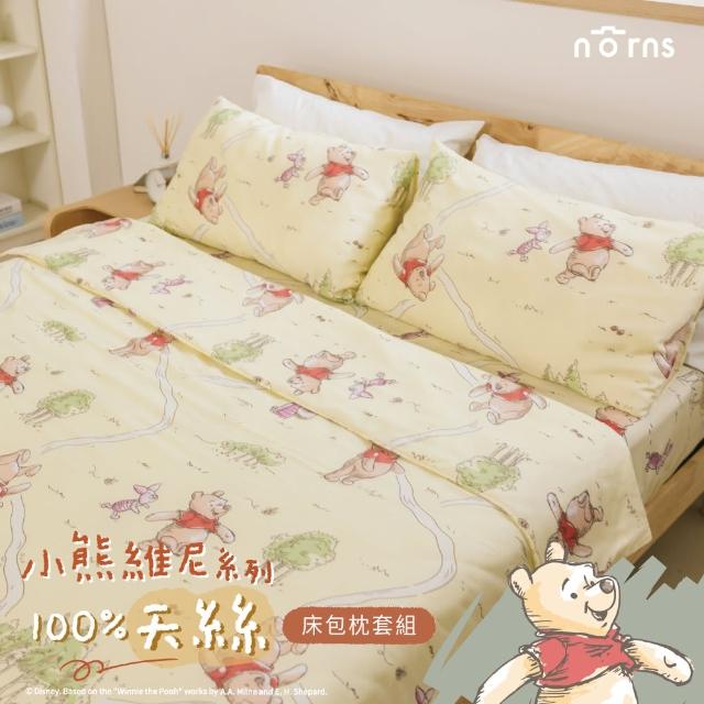 【Norns】迪士尼小熊維尼100%天絲雙人特大床包枕套組(吸濕排汗 寢具 含床包*1 枕套*2)
