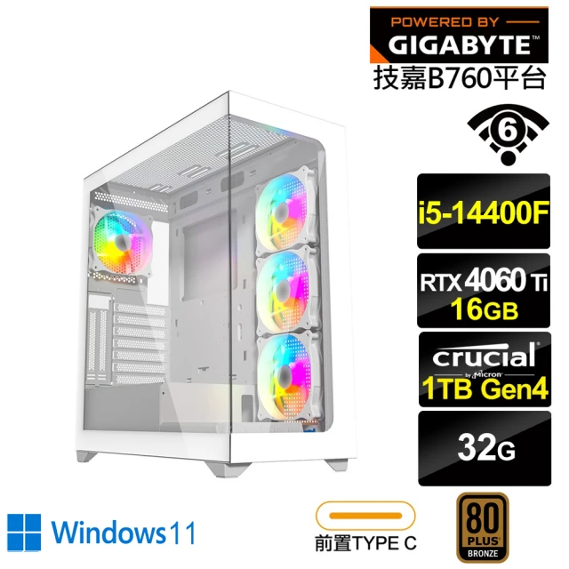 技嘉平台 i5十核GeForce RTX 4060TI Wi