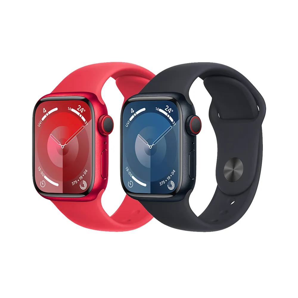 【Apple】Watch Series 9 41公釐鋁金屬錶殼搭配運動型錶帶(LTE版)