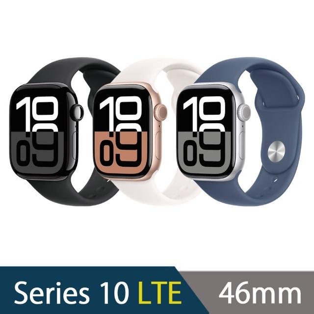 【Apple】Apple Watch S10 LTE 46mm(鋁金屬錶殼搭配運動型錶帶)