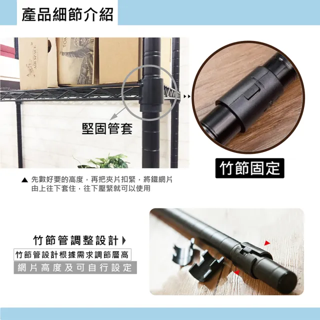 【KIWISH】鐵架MIT輕型五層架60x35x210cm-黑色(鐵架/收納架/層架/置物架/鐵力士架/廚房架)