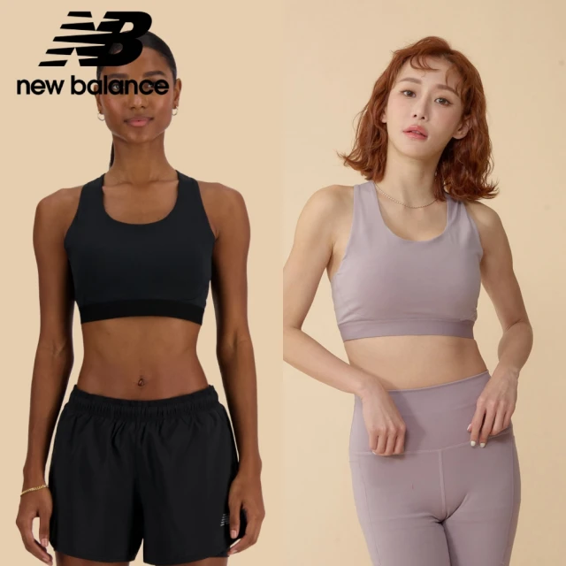 NEW BALANCE NB 中高強度運動內衣BRA TOP_女性_黑/藕紫色_AWB41046BK_AWB41046ICW(亞版 版型正常)