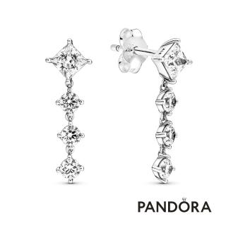 【Pandora官方直營】璀璨方圓耳墜-絕版品