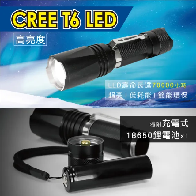 【KINYO】LED強光變焦手電筒(停電應急/露營/爬山/居家照明 LED-505)