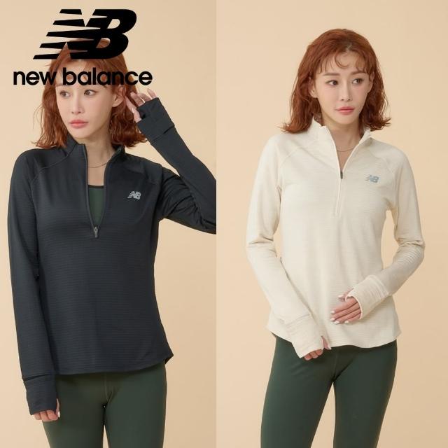 【NEW BALANCE】雙11 NB 快乾吸排刷毛長袖上衣_女性_黑/米杏色_WT43200BK_WT43200LIT(美版 版型偏大)