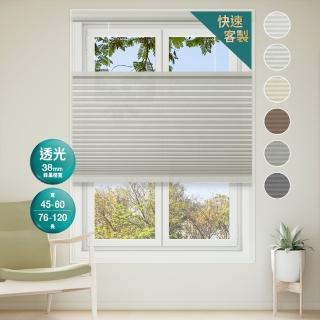 【REGAL 芮格居家】訂製蜂巢簾無段雙開寬45-60長≦120cm-格寬38mm透光(12BOTTLE窗簾/無拉/風琴簾/隔熱)
