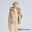 【KERAIA 克萊亞】美式嚮往拼接針織袖連帽羽絨外套(三色；S-XL)