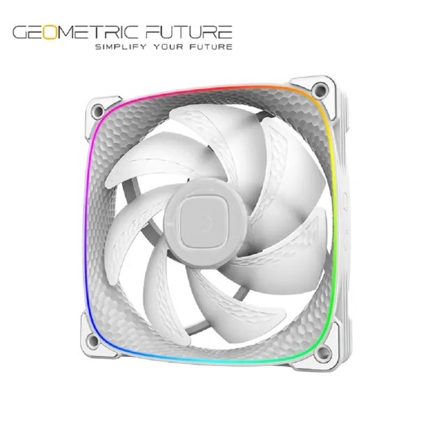 【Geometric Future】幾何未來 Squama 龍鱗 2503B 12cm ARGB風扇 白色(龍鱗風扇)
