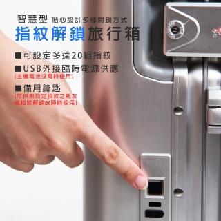 【德國TAIKING 超值組合】20吋+24吋 鈦金屬包角鋁鎂合金 智慧指紋解鎖行李箱/旅行箱(買2贈14)