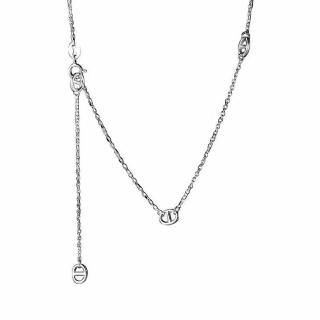 【米蘭精品】現貨+預購 925純銀項鍊豬鼻子吊墜(個性簡約長款O字鏈女飾品74iu36)