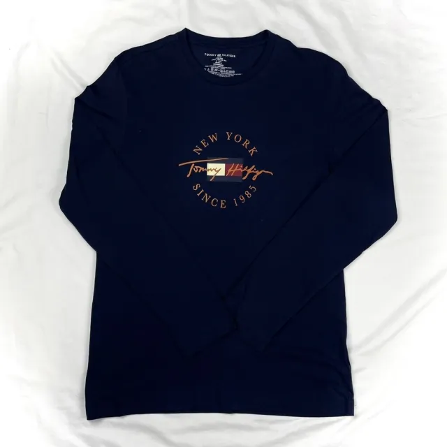 【Tommy Hilfiger】Tommy Hilfiger 復古圓標 長T 大尺碼 純棉 無刷毛 現貨 長袖 T恤(長袖 T恤9663)