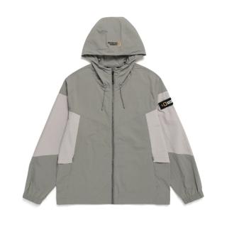 【國家地理服飾官方旗艦】男女同款 PANTHERA 平織防風外套 - 深灰色(輕盈尼龍材質)