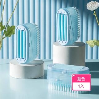 【Dagebeno荷生活】快速起泡瀝水通風防滑肥皂盒 細密刷毛輕鬆去汙帶滾輪洗衣刷(1入組)
