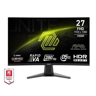 【MSI 微星】MAG 276CXF 27型 VA FHD 280Hz 曲面電競螢幕(0.5ms/Adaptive-Sync/1500R)